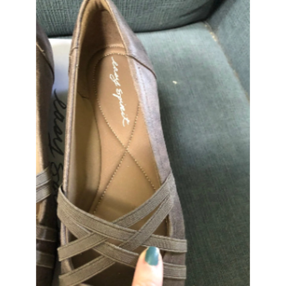NWT Easy Spirit Aubree Criscross Strappy Round-toe Slip-on Wedge Flats Size 8 - Picture 4 of 12